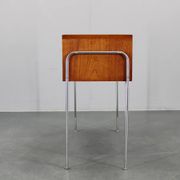 1960s Danish teak shelf cabinet with chrome plated legs