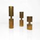 3 Scandinavian candlesticks in solid brass Thelma Zoega, Sweden, 1976