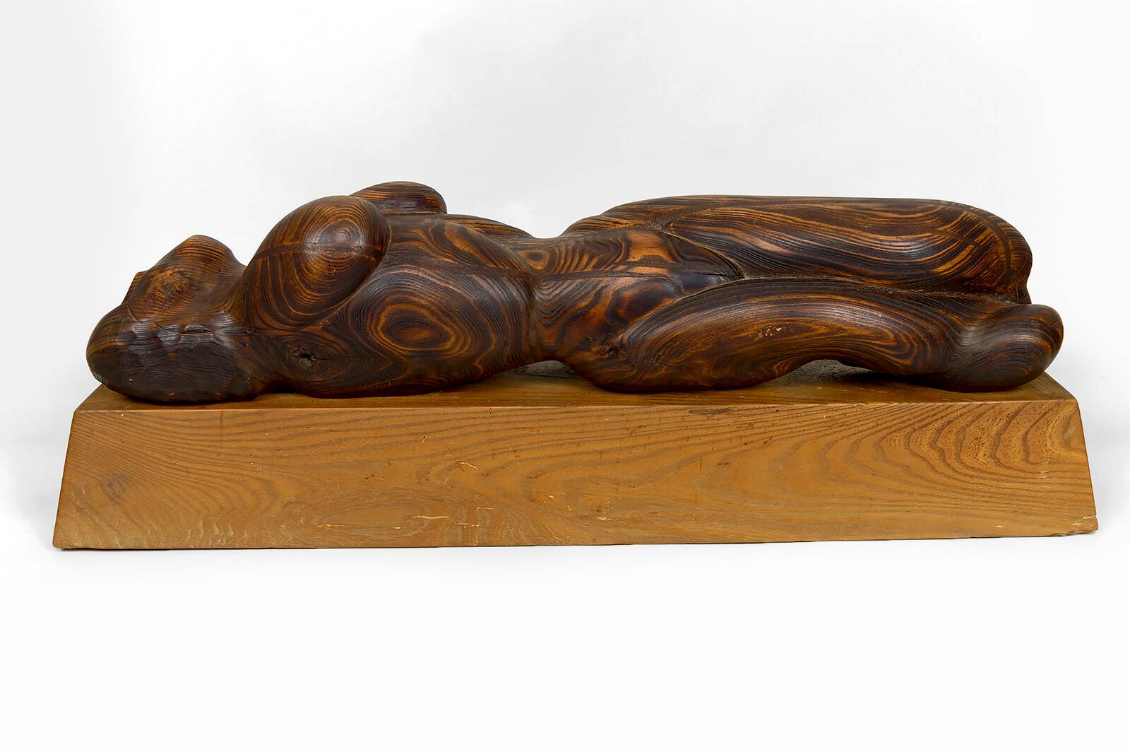 Important Sculpture of a Woman's Body, Cedar and Oak, Brutalism, 1970