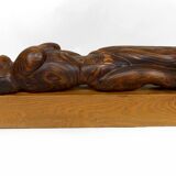 Important Sculpture of a Woman's Body, Cedar and Oak, Brutalism, 1970