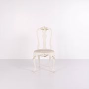 Set of six dining chairs - Neo Rococo style - white painted with decorative details - 1920s