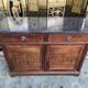 Louis Philippeen low sideboard mahogany and black marble 1900