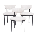 Set of Three Dutch White Alpha Chairs Designed by Rudolf Wolf, 1960s
