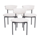 Set of Three Dutch White Alpha Chairs Designed by Rudolf Wolf, 1960s