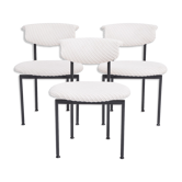 Set of Three Dutch White Alpha Chairs Designed by Rudolf Wolf, 1960s