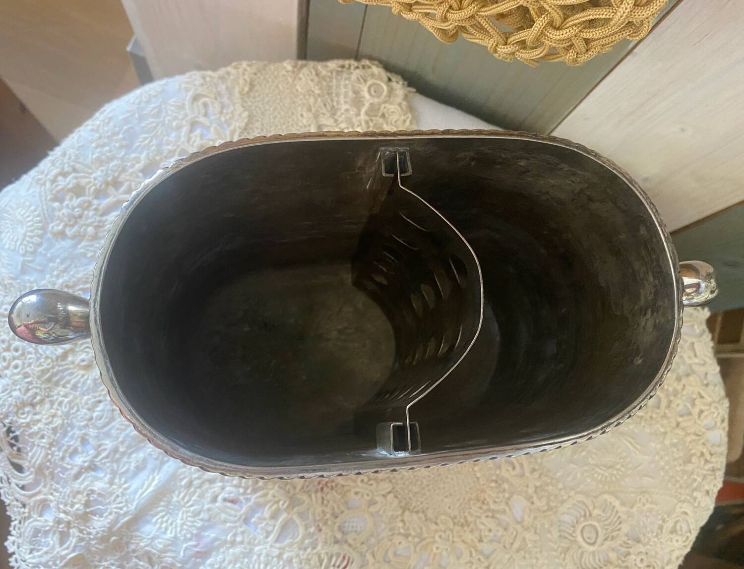 Silver metal bottle cooler