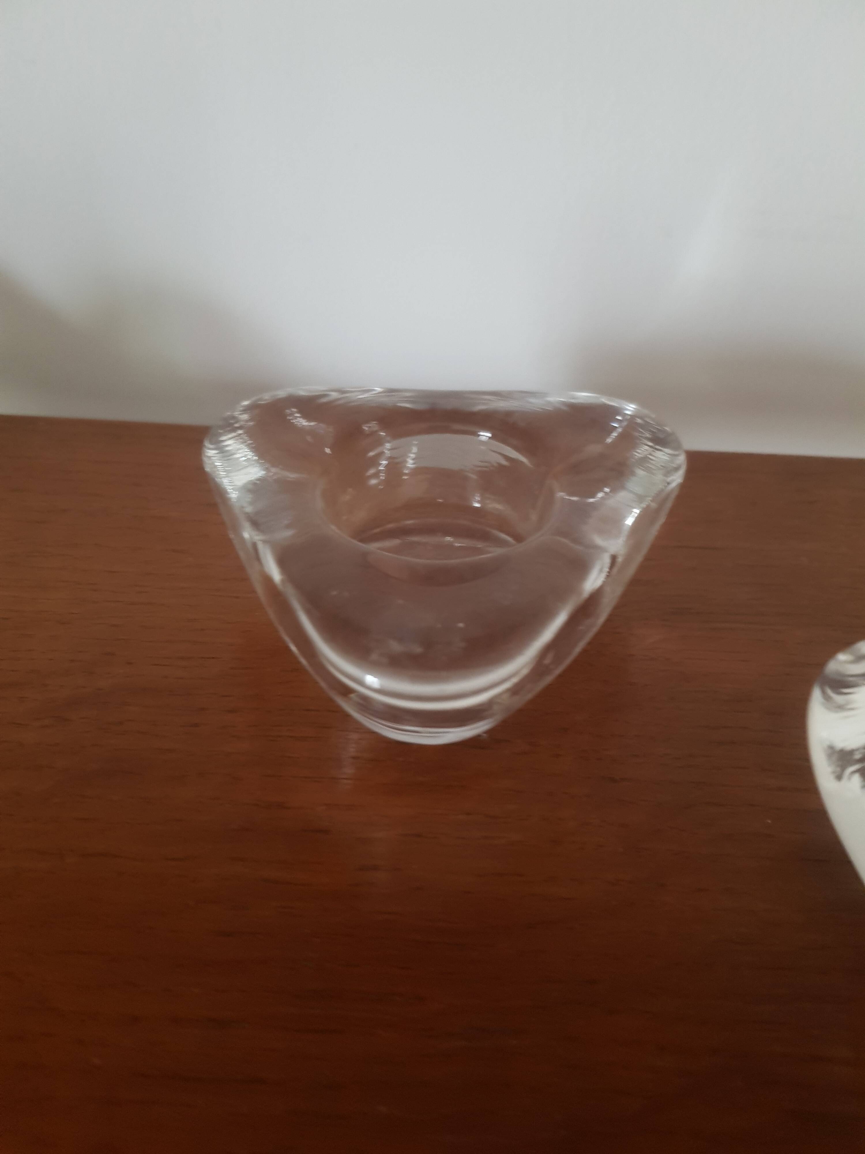Set of 2 glass candle holders