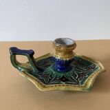 Glazed ceramic candle holder