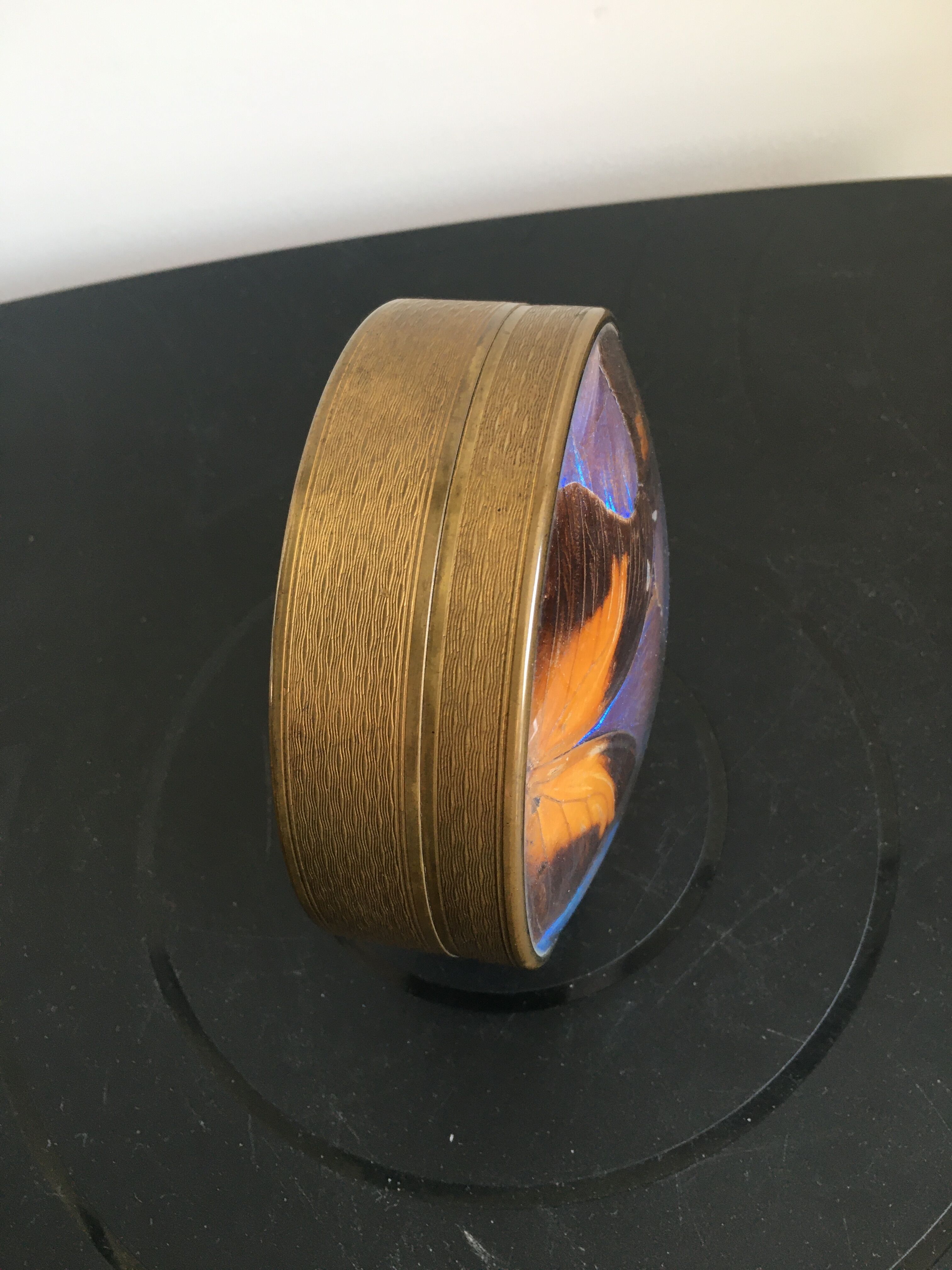 Brass box butterfly decoration