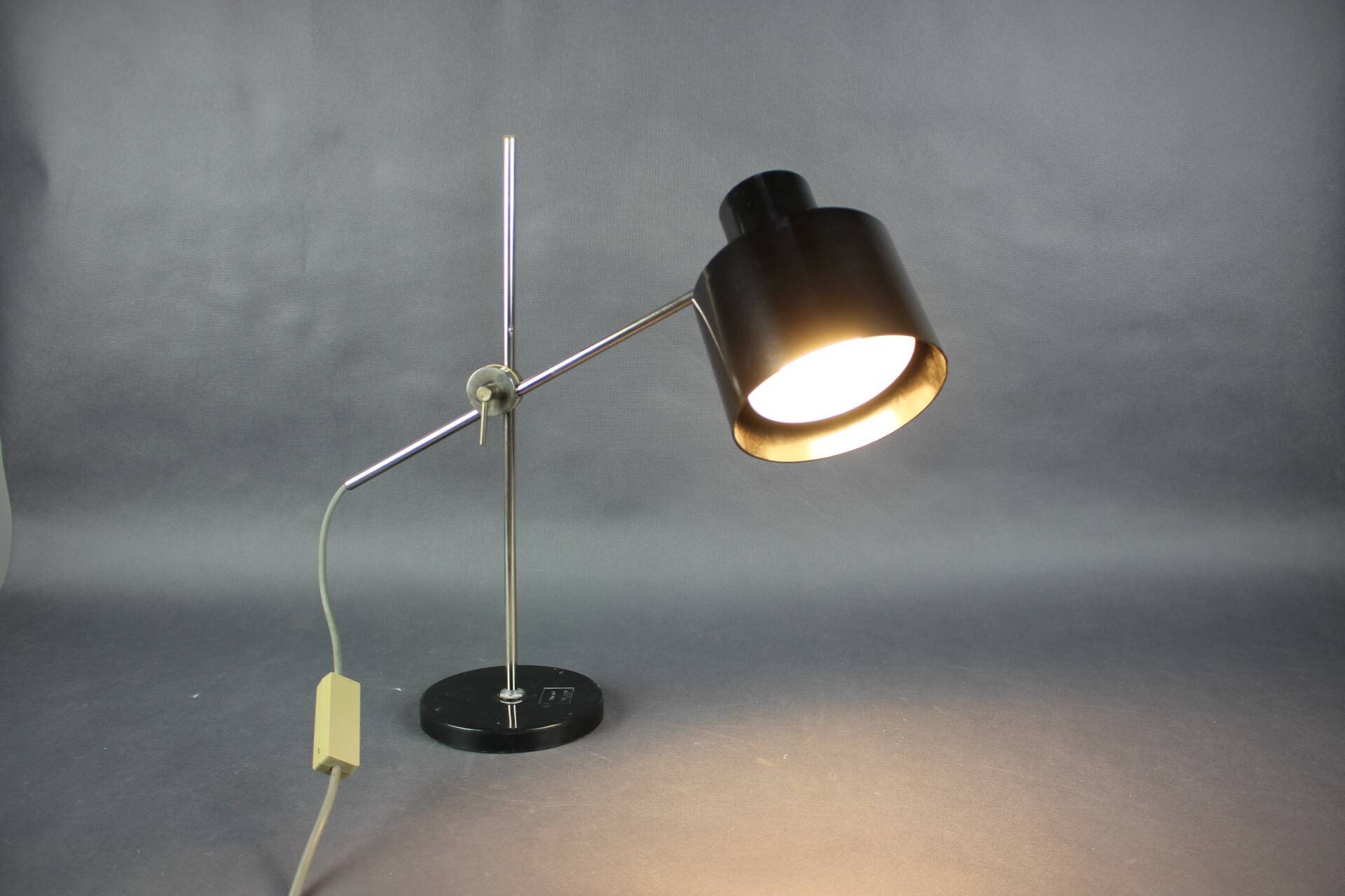 Mid-Century Adjustable Chrome and Bakelite Desk Lamp, Czechoslovakia, 1950s