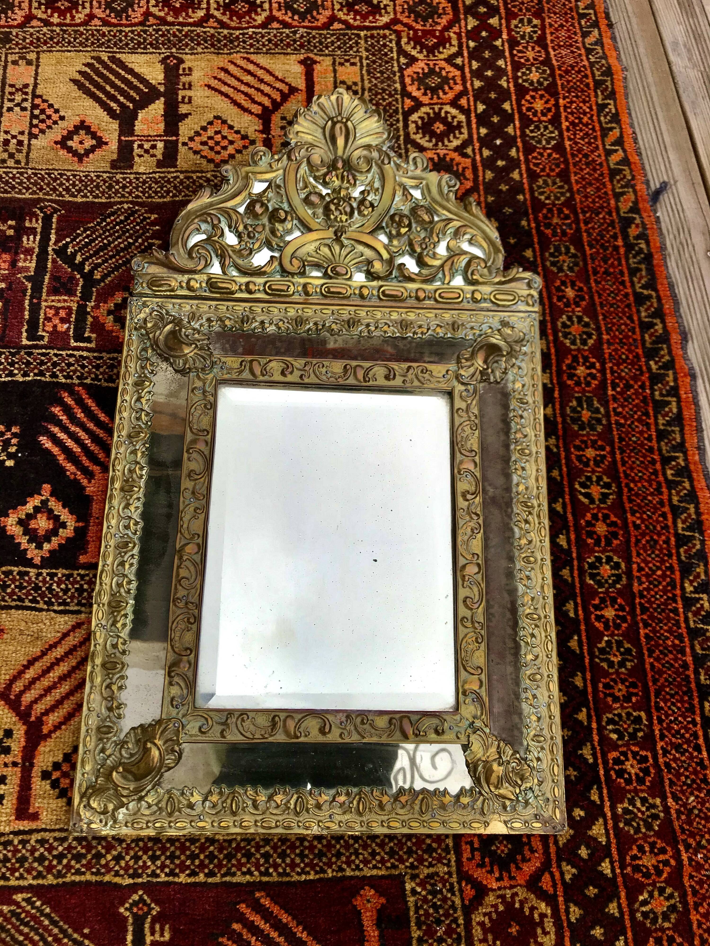 Miroir à parcloses XIXe 33x59cm