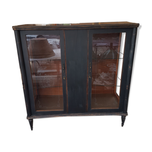 vitrine bois patine