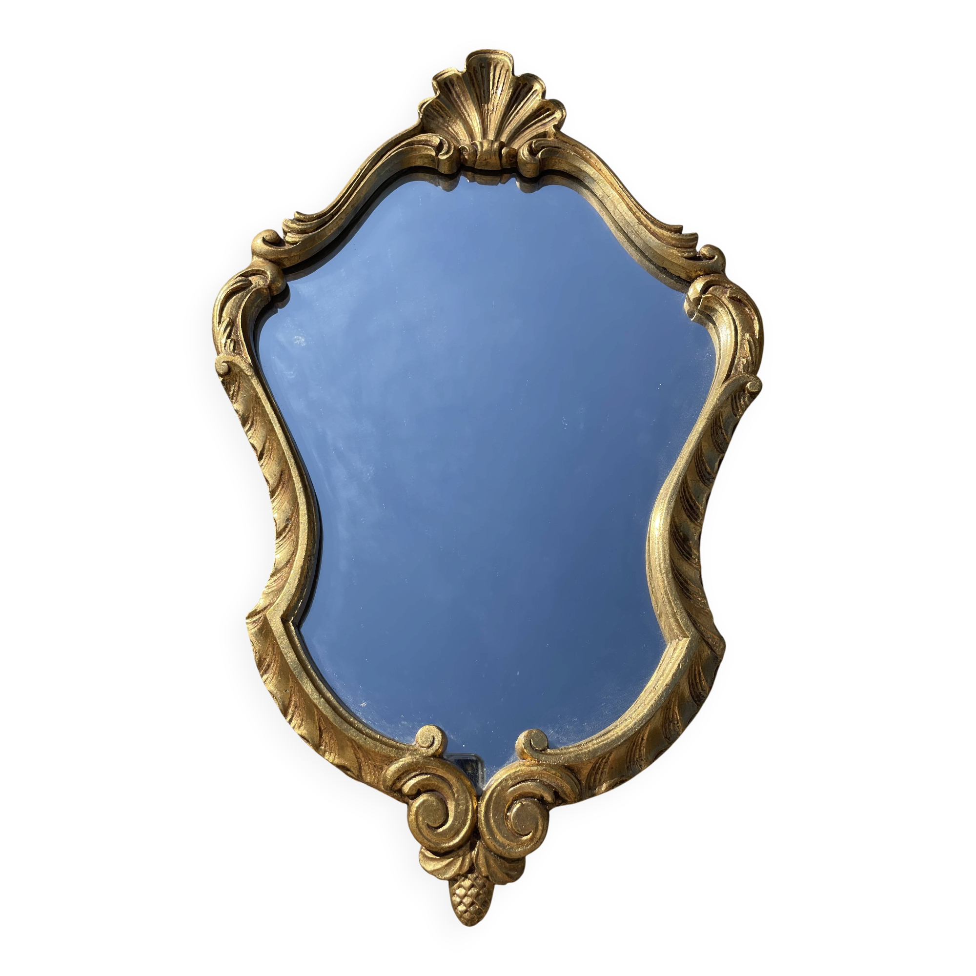 Miroir rocaille en bois doré style Louis XV