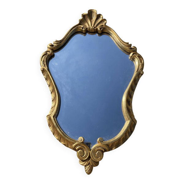 Miroir rocaille en bois doré style Louis XV