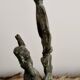 Ornamental candlestick in patinated bronze – Louis XV Rococo style – 19th century