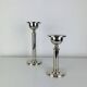 Pair of chrome postmodern candlesticks, 1980s