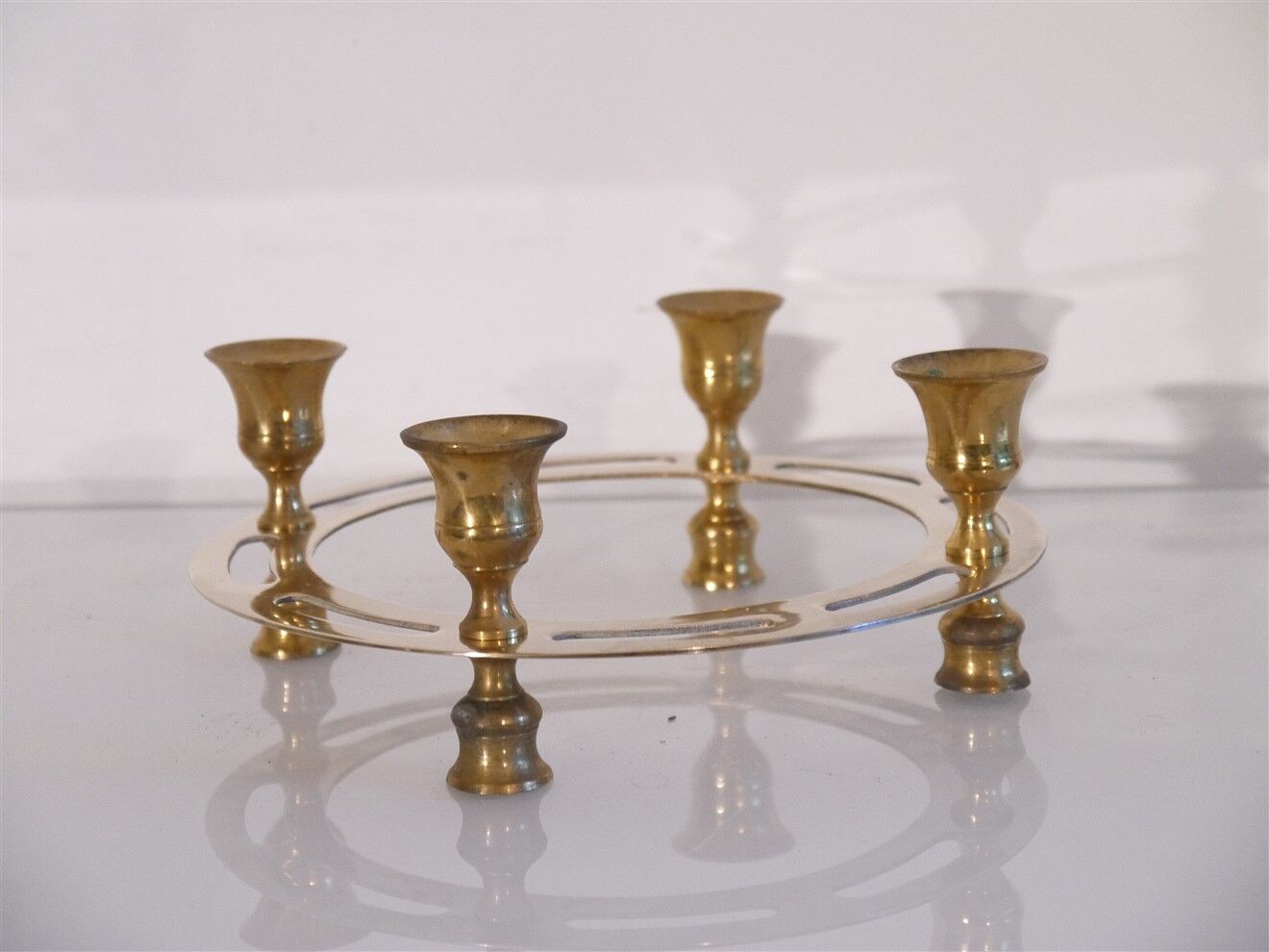 Vintage Scandinavian brass candle holder 1970