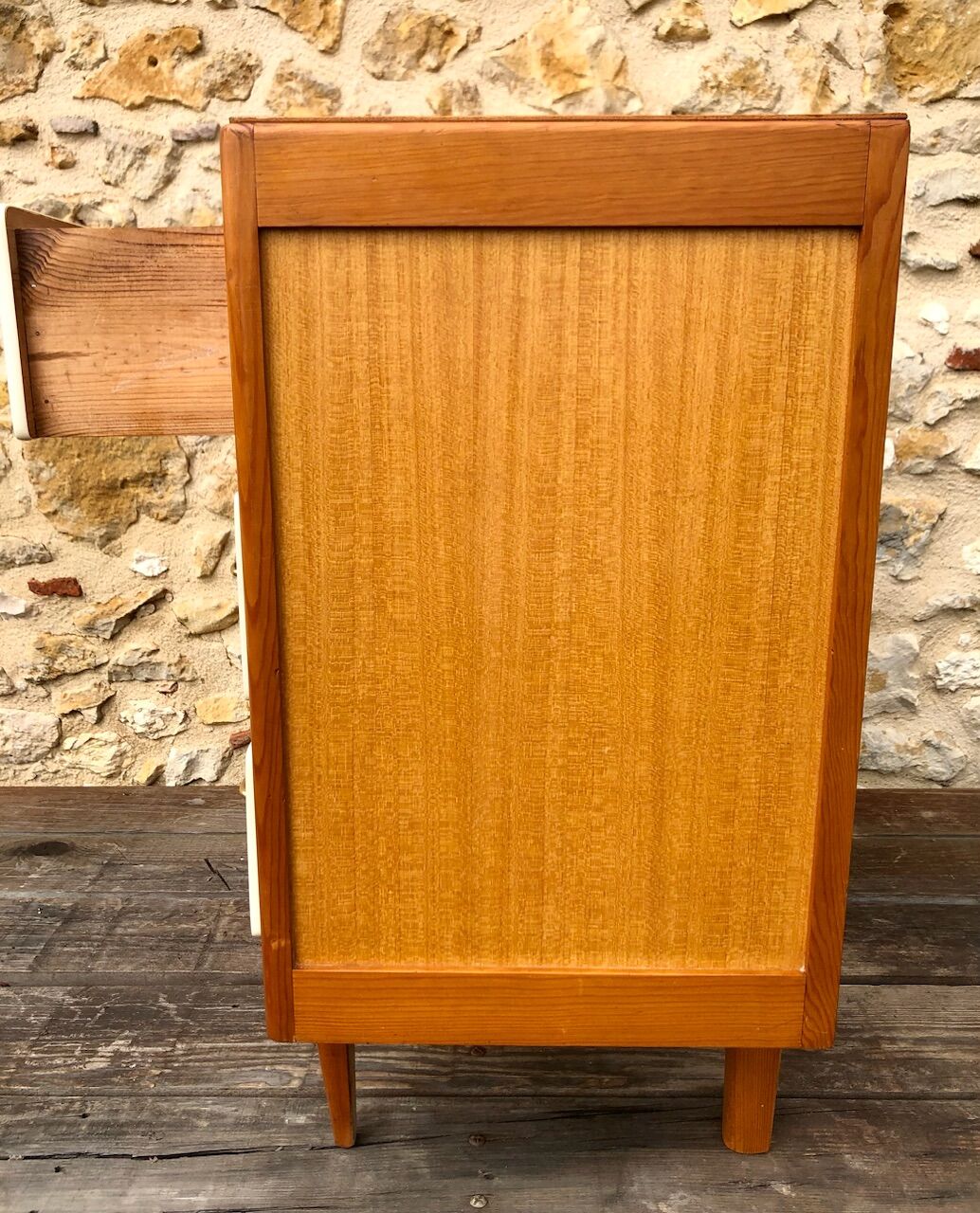 Vintage blond wood chest of drawers, circa 60s