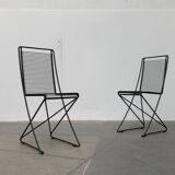 Set of black postmodern Kreuzschwinger chairs by Till Behrens for Schlubach, 1980s.