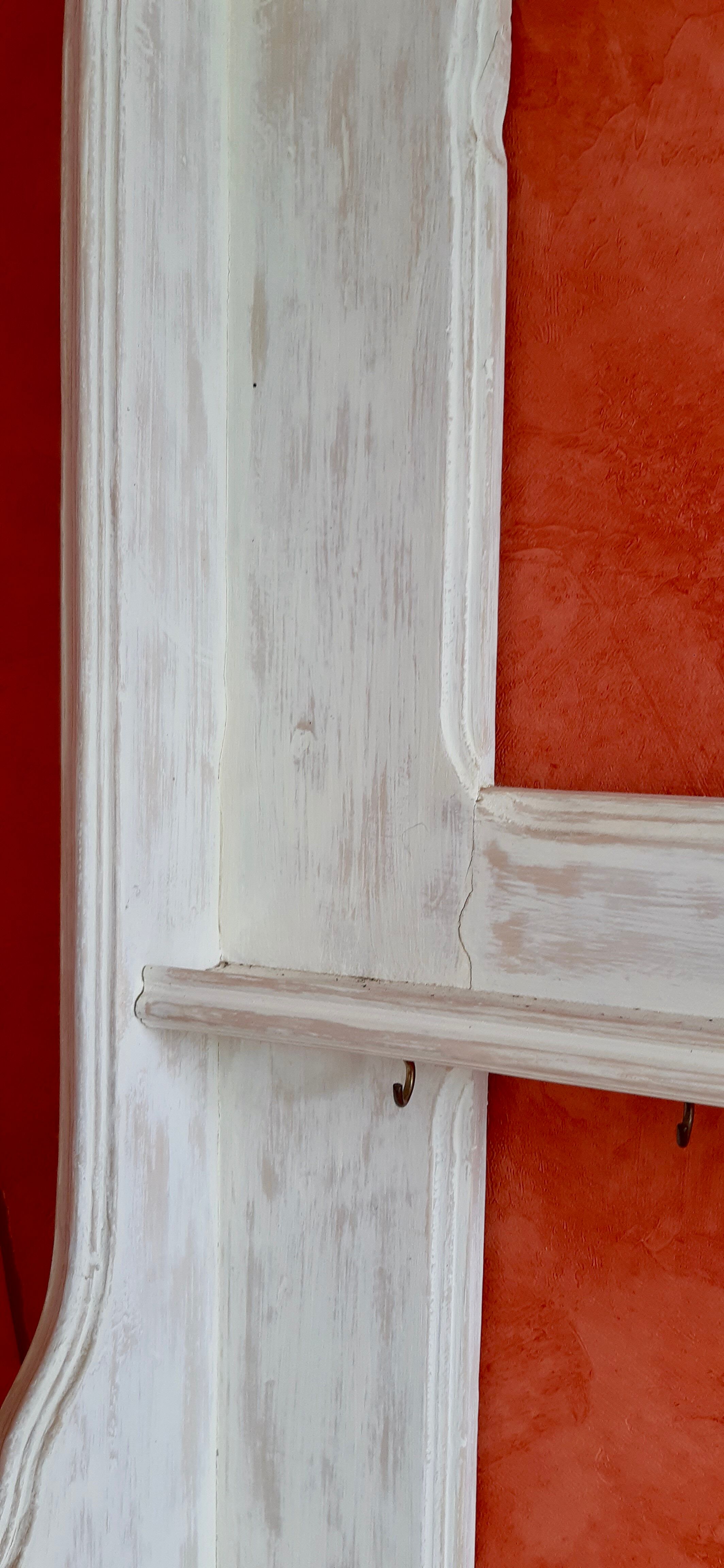 shelf / wall cabinet in wooden sandblasted effect old early twentieth century