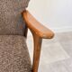 Danish armchair in teak & boucle fabric