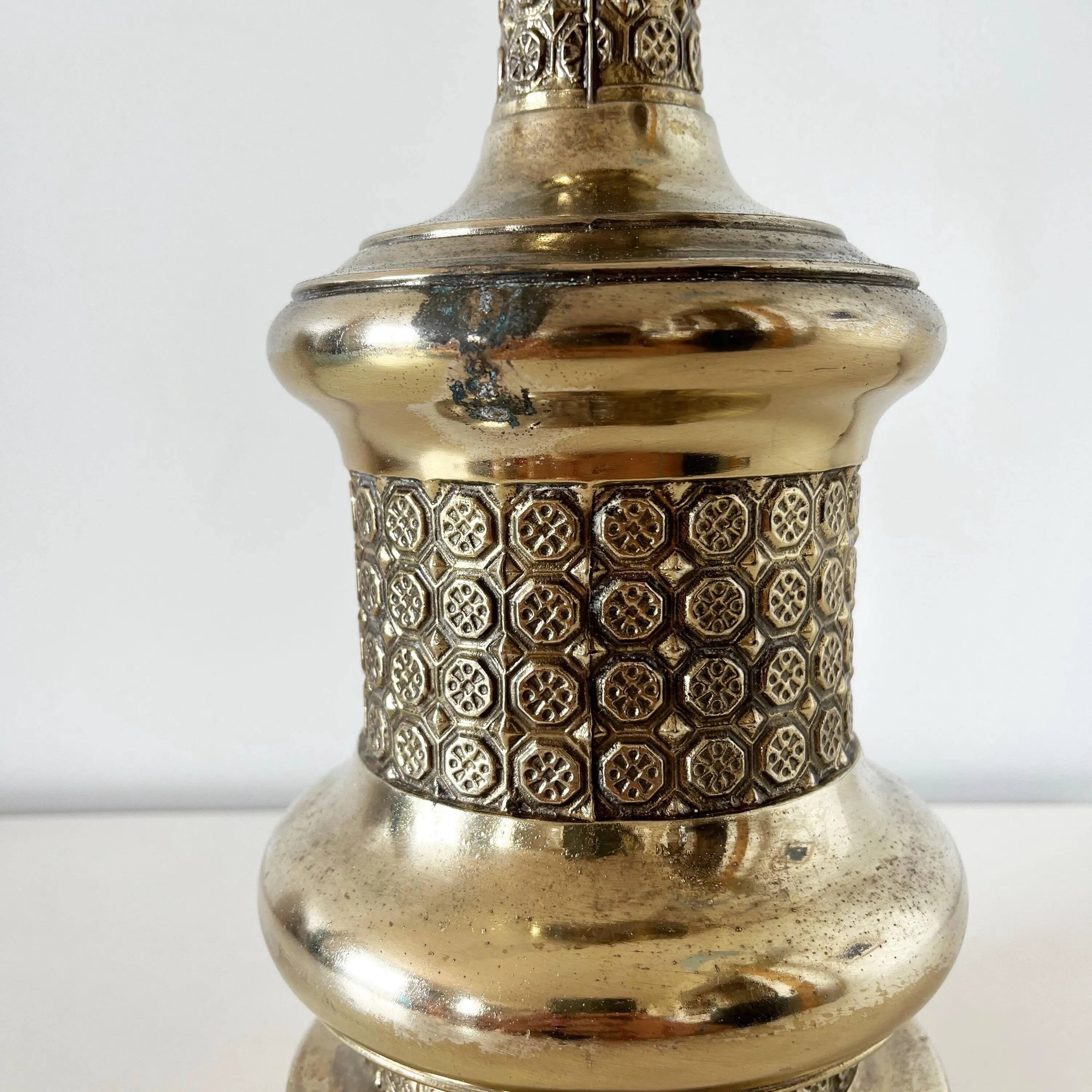 Gold-plated metal lamp base, 1950s