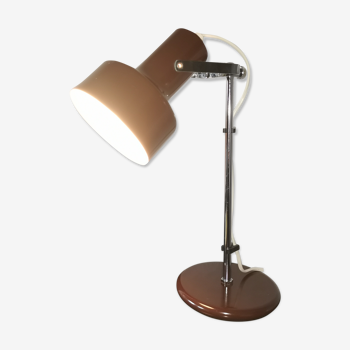 Lampe de bureau spot réglable marron et chrome 1970