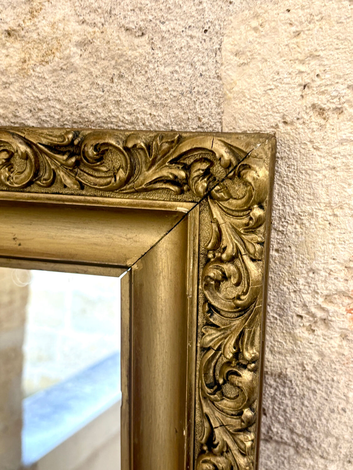 Large gilded antique mirror