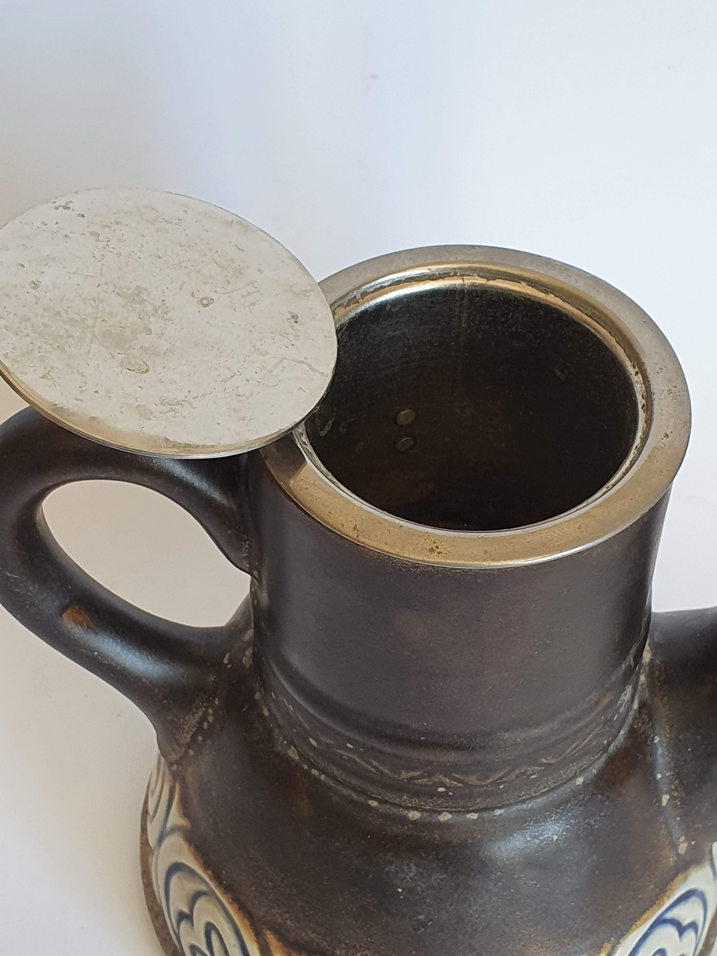 Sandstone teapot signed HB Quimper