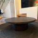 Table basse ronde brutaliste années 70