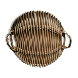 Round rattan tray