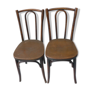 Paire de chaises bistrot bois courbé