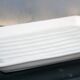 Italian White Majolica Rectangular Dish or Plate circa Asparagus Majolica