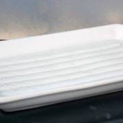 Italian White Majolica Rectangular Dish or Plate circa Asparagus Majolica