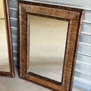 Bamboo and rattan mirror, 1960s-1970s