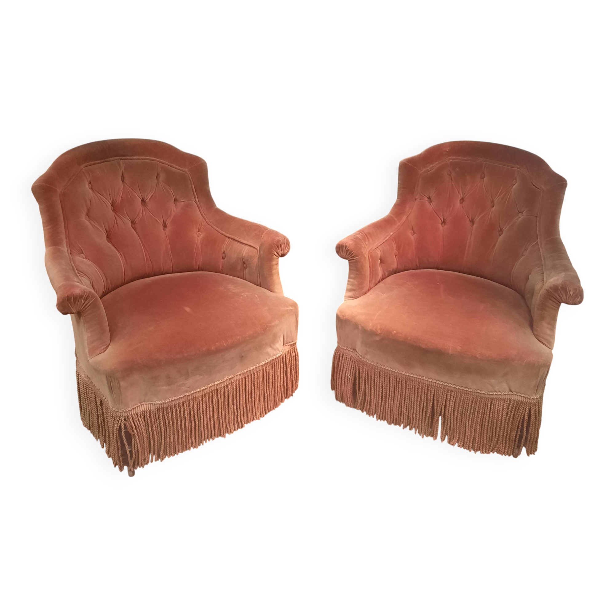 Paire de fauteuils crapaud