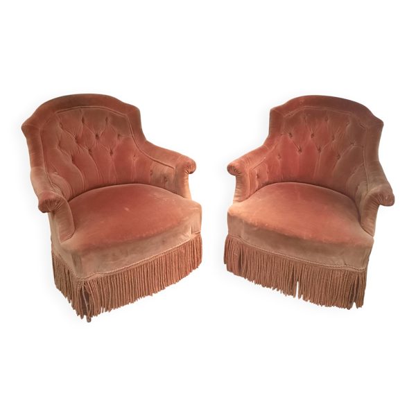 Paire de fauteuils crapaud