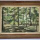 Gouache watercolor on paper by guy riou sous bois 1952 frame ceruse