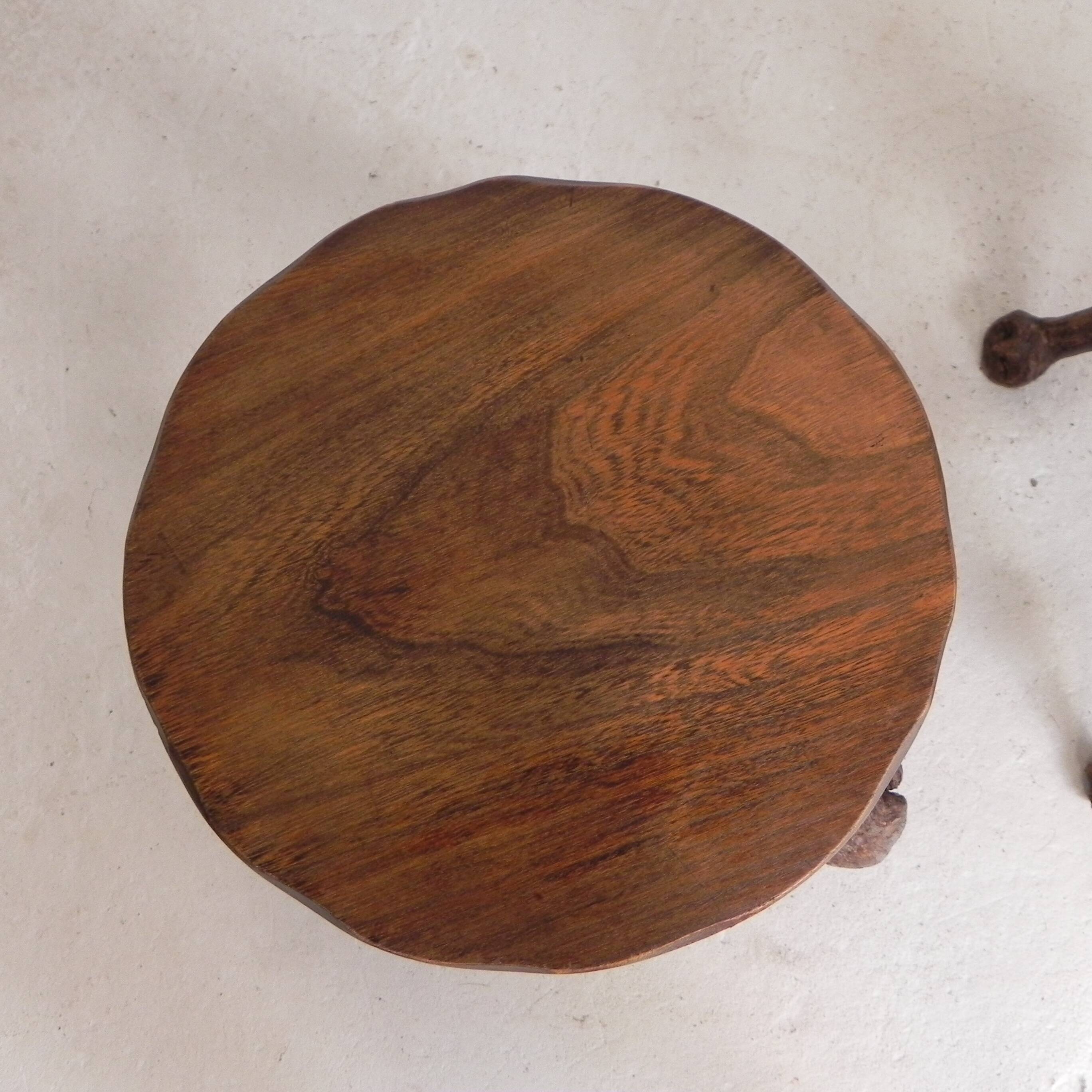 Set of 3 vintage wooden vine bar stools, 1960s