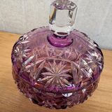 Amethyst cut Bohemian crystal bonbonnière – 20th century