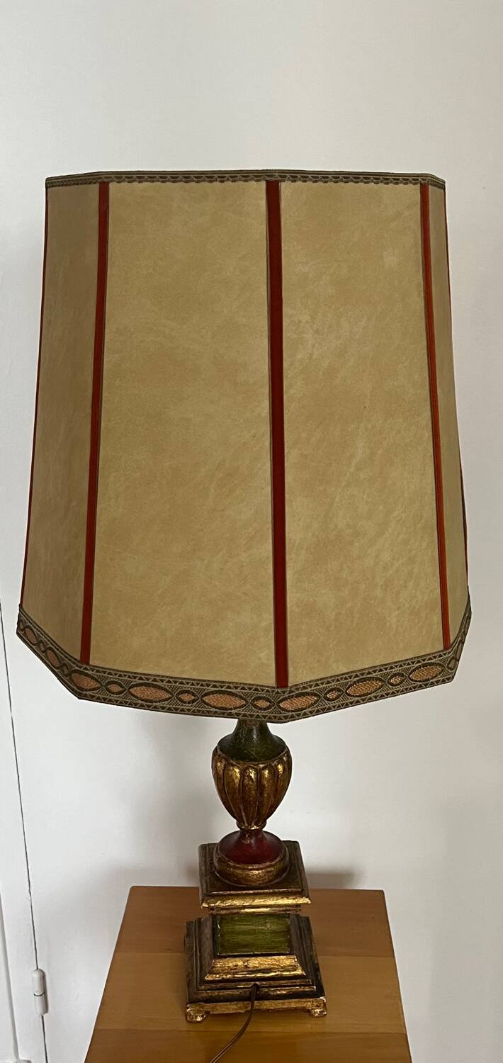 Old wooden foot lamp