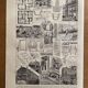 Lithographie gravure sur la construction de la maison de 1922