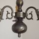 Italian Vintage Silver Brushed Metal 3 Light Flemish Style Chandelier
