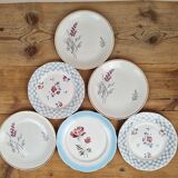 Composition of 6 earthenware dinner plates