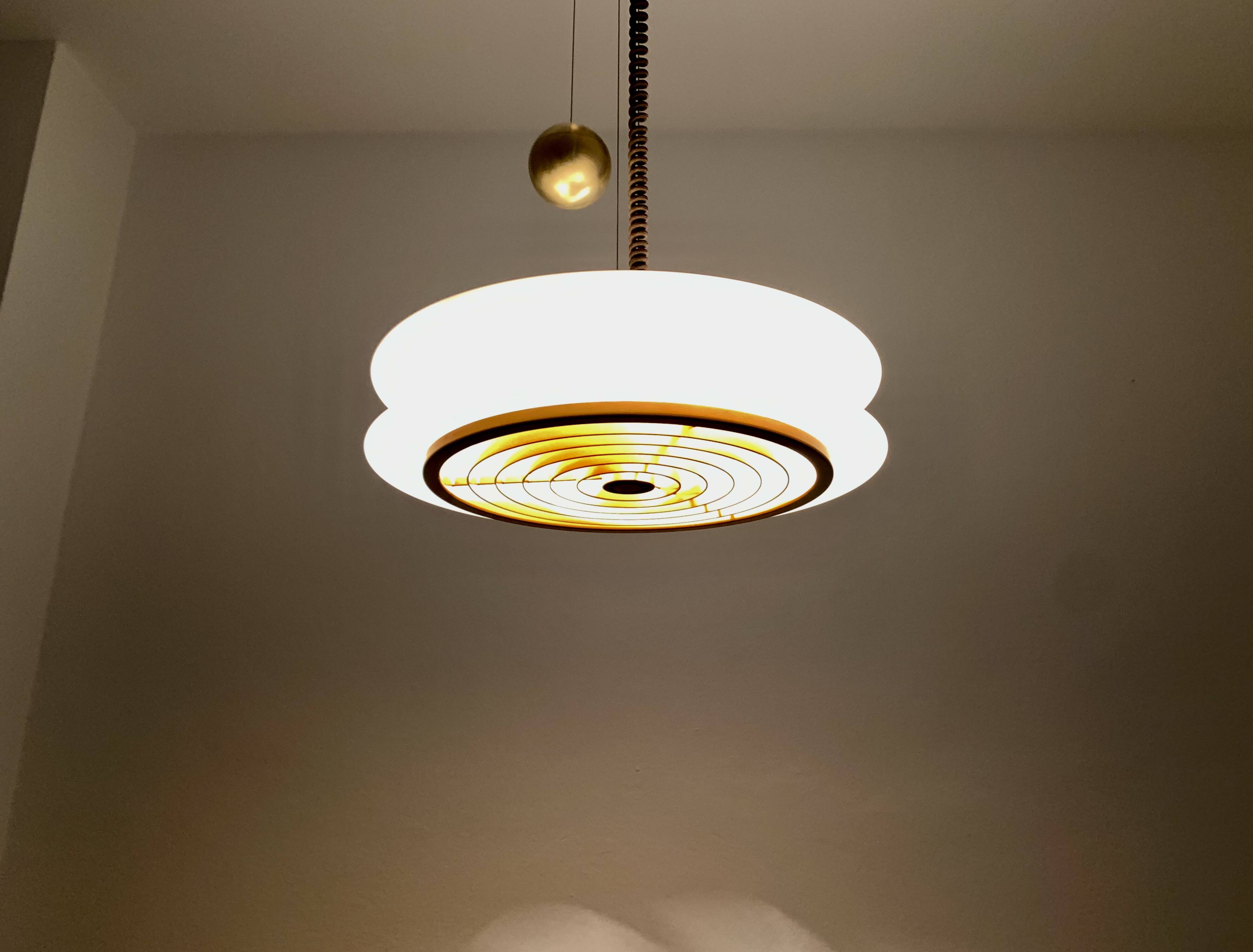 1 of 3 Awesome Adjustable Orion Glass Pendant Lamps from Staff