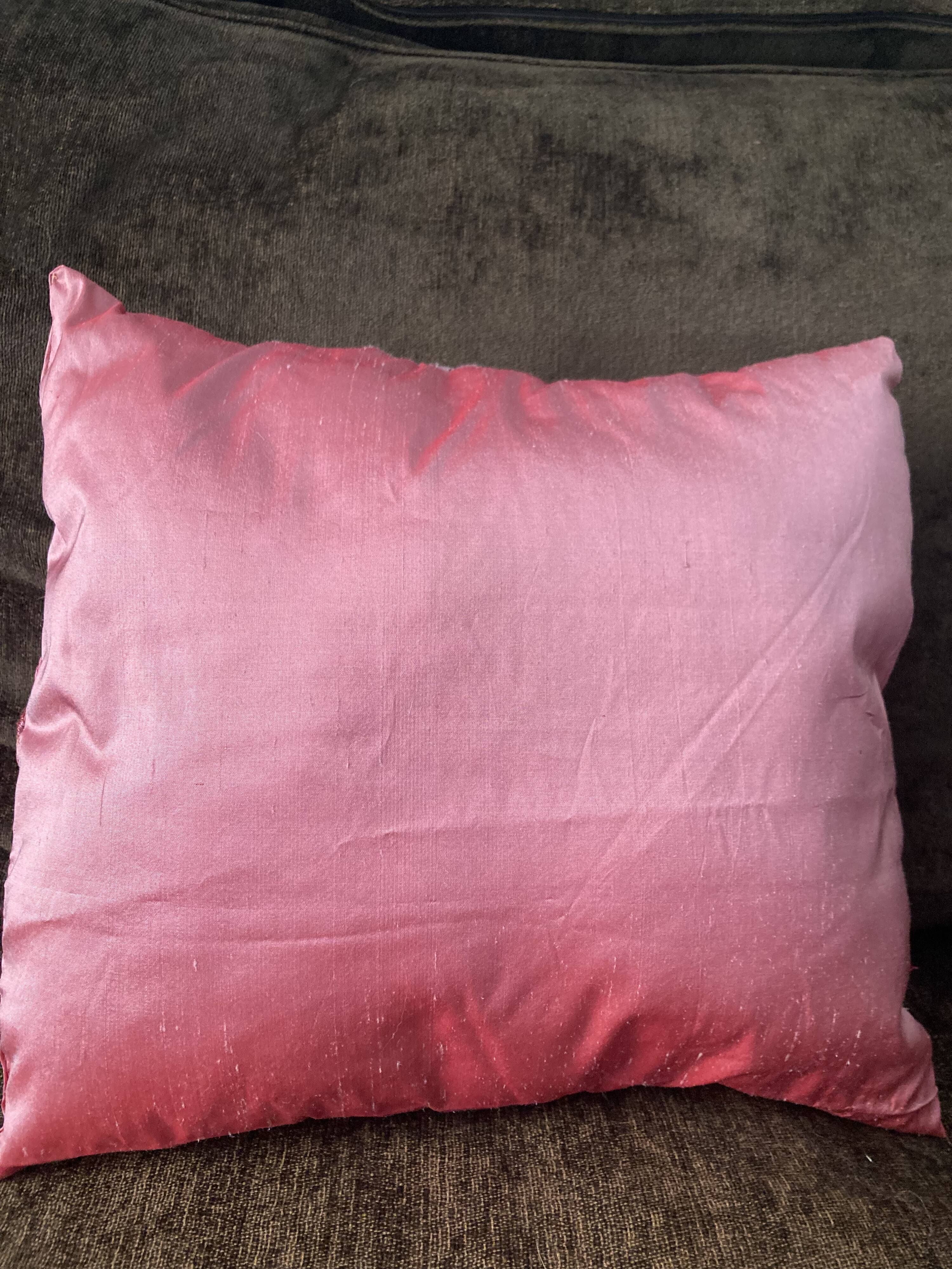 Bohemian style cushions in wild silk and embroidery