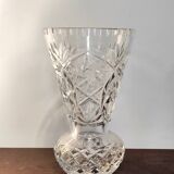 Vase à col en cristal moulé années 60