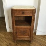 VINTAGE OAK WOODEN BEDSIDE TABLE