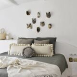 Hand-woven blanket 100% pure white llama wool