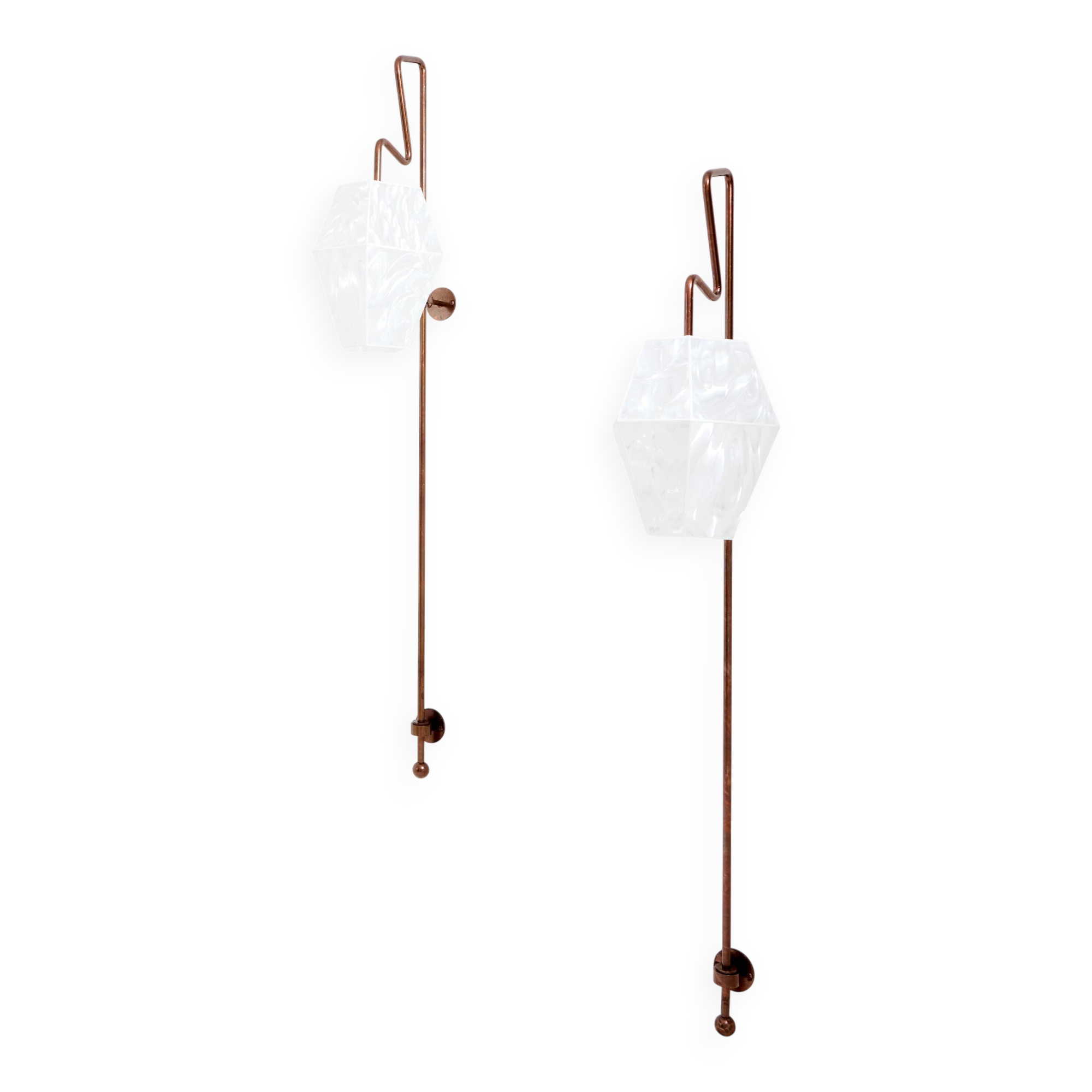 Pair of large patinated metal wall sconces by Mattia Bonetti 2009